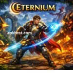 Eternium RPG hero casting magic spell against monsters in a fantasy world.