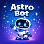 Astro Bot robot in colorful space background