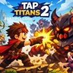 Tap Titans 2 colorful heroes and Titans battle illustration