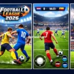 Football League 2026 mobile football match gameplay with stadium and players