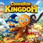 CookieRun: Kingdom game showing cookie heroes in a colorful fantasy kingdom