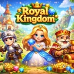 Royal Kingdom colorful kingdom with knight, princess, king, and dragon