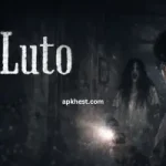 Luto psychological horror game scene with haunted house and ghost figure