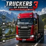 Red truck on European highway in Truckers of Europe 3.